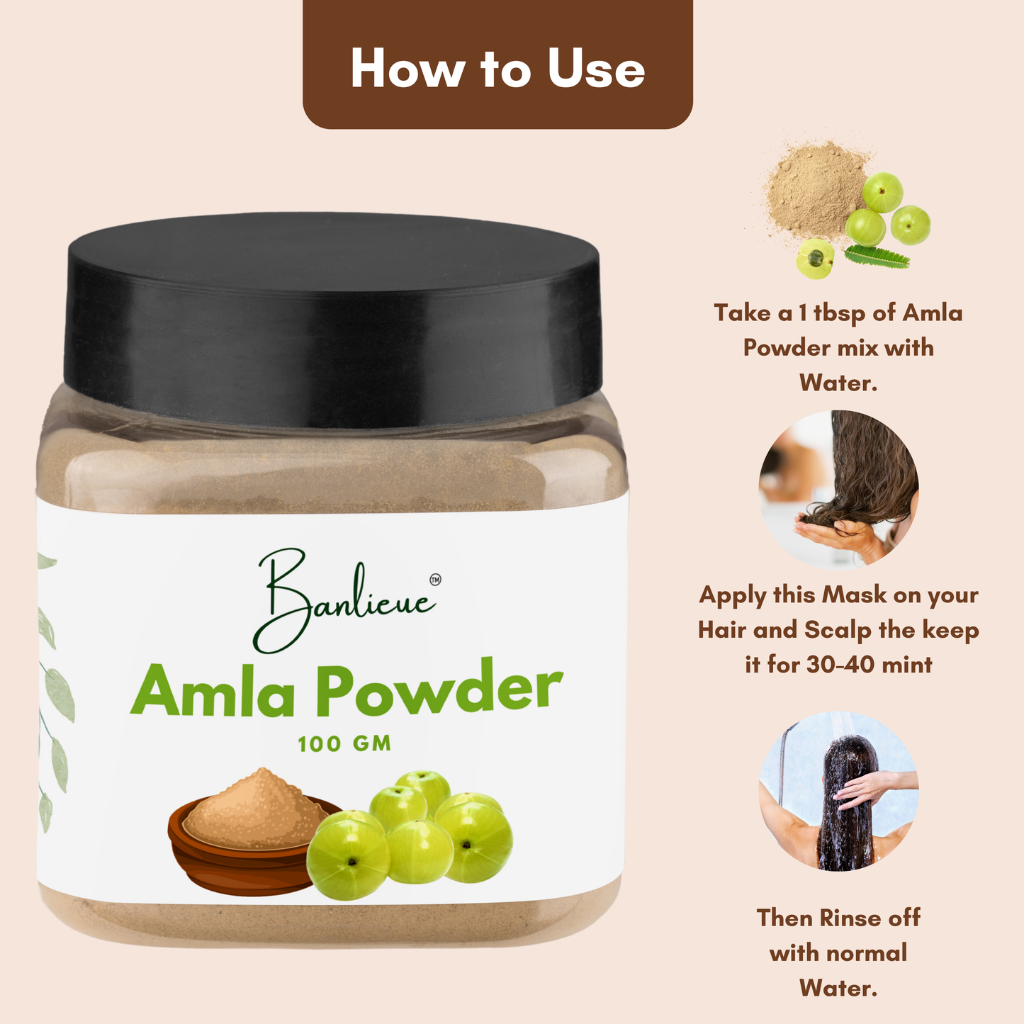 Banlieue Amla Powder Hair and Skin Care Solution | Chemical-Free, Paraben-Free,