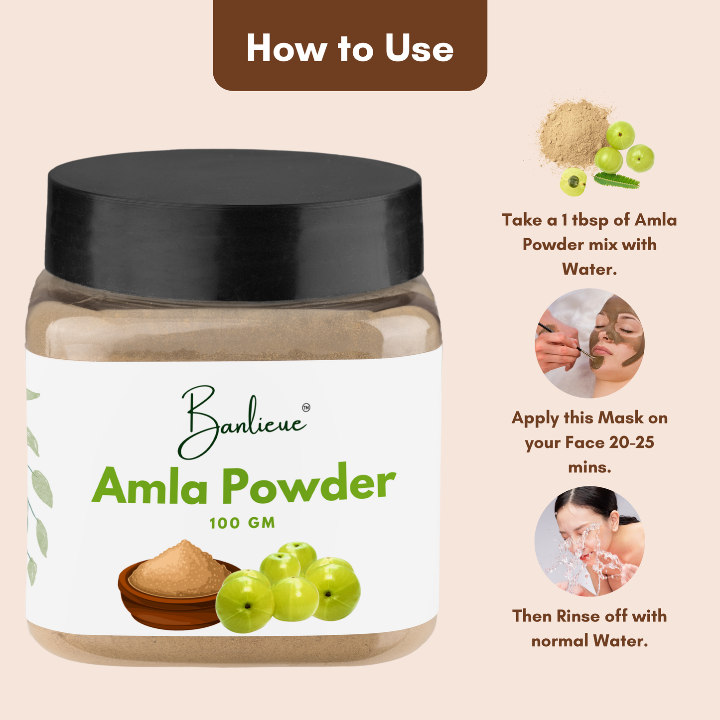 Banlieue Amla Powder Hair and Skin Care Solution | Chemical-Free, Paraben-Free,