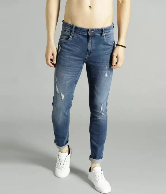 Men Regular Mid Rise Blue Jeans