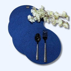 Blue Cotton Table Mat Set of 4 30x30Cms