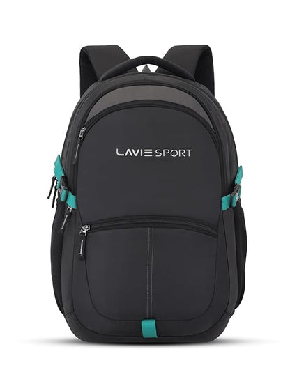 Lavie Sport Laptop backpack 29 litres Casual Bag with Padded Laptop Sleeve for Men & Women | Rain Cover Backpack for Boys & Girls