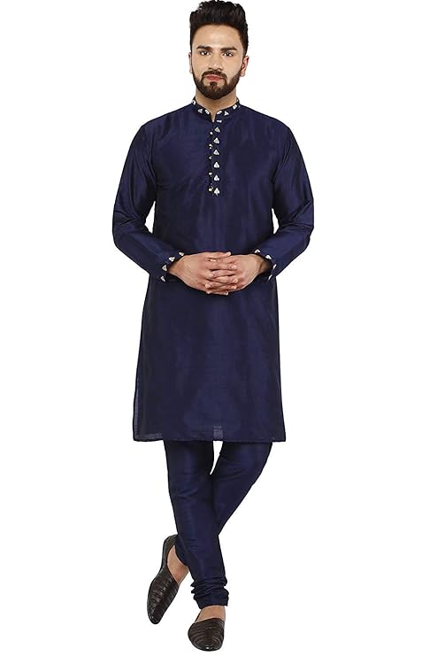 Mens Traditional Regular Ethnic Motifs Embroidered Thread Work Kurta Pajama