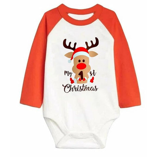 Christmas Festival Santa Dress Red White Multicolor Cotton Newborn Baby Romper For Boys and Girls