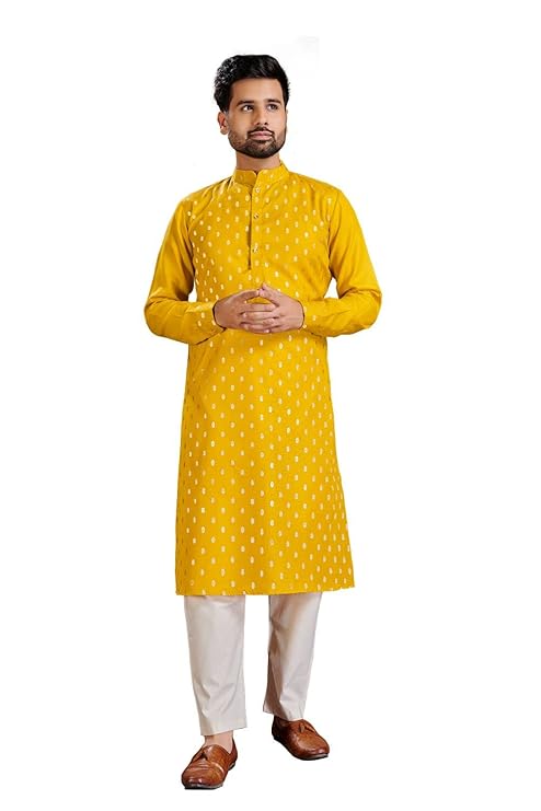 Men's Cotton Printed Kurta with Pyjama Set