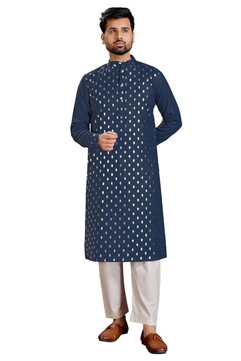 Men's Cotton Printed Kurta with Pyjama Set