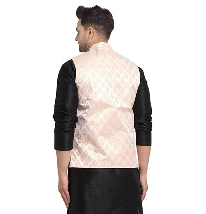 Men's Silk Blend Stylish Nehru Jacket set.