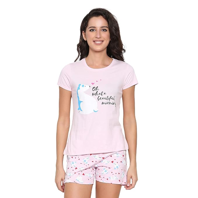 Real Basics Women's Cotton Printed Pyjama Set