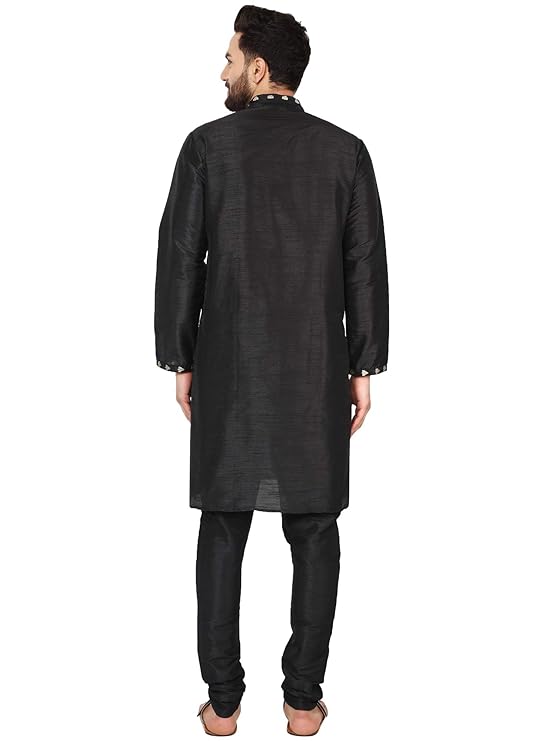 Mens Traditional Regular Ethnic Motifs Embroidered Thread Work Kurta Pajama