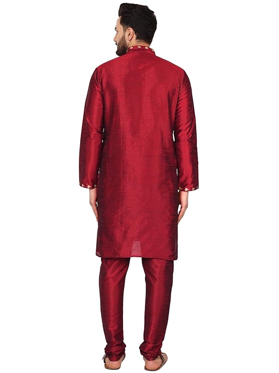 Mens Traditional Regular Ethnic Motifs Embroidered Thread Work Kurta Pajama