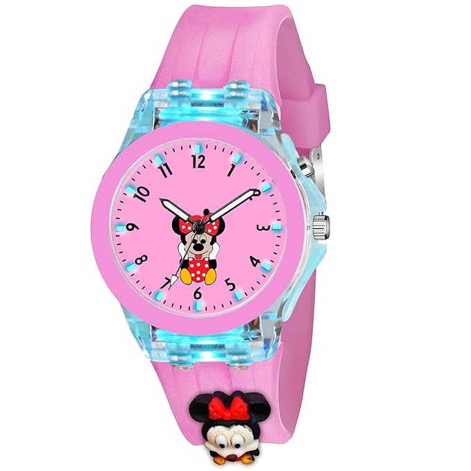 Kids Analouge Multi-Color Light Cute 3D Cartoon Character Girls Watch (Multicolour Dial & Colored Strap)