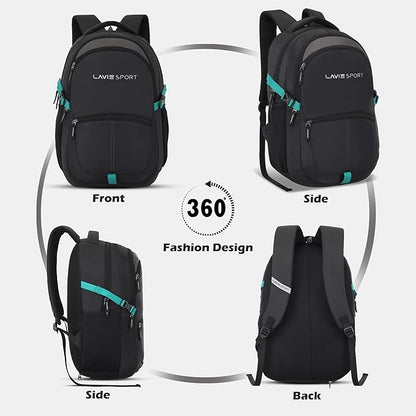 Lavie Sport Laptop backpack 29 litres Casual Bag with Padded Laptop Sleeve for Men & Women | Rain Cover Backpack for Boys & Girls