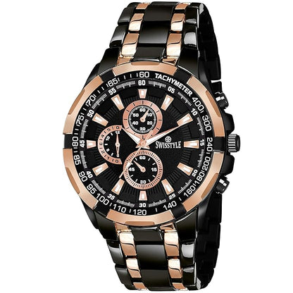 SWISSTYLE Two Tone Chrono Look Analog Stainless Steel Watch-SS-GR6612 For Men