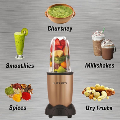 NutriPro Juicer Mixer Grinder - Smoothie Maker - 500 Watts (2 Jar, Silver) - 2 Year Warranty