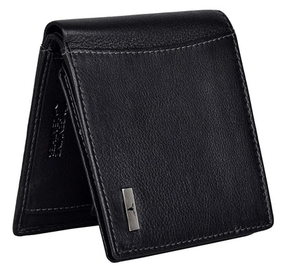 URBAN FOREST Oliver Black Leather Wallet for Men, 6 Card Slot