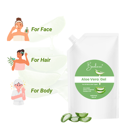 Banlieue Aloe Vera Gel Refill Pack | Pure & Natural Skincare Solution for All Skin type