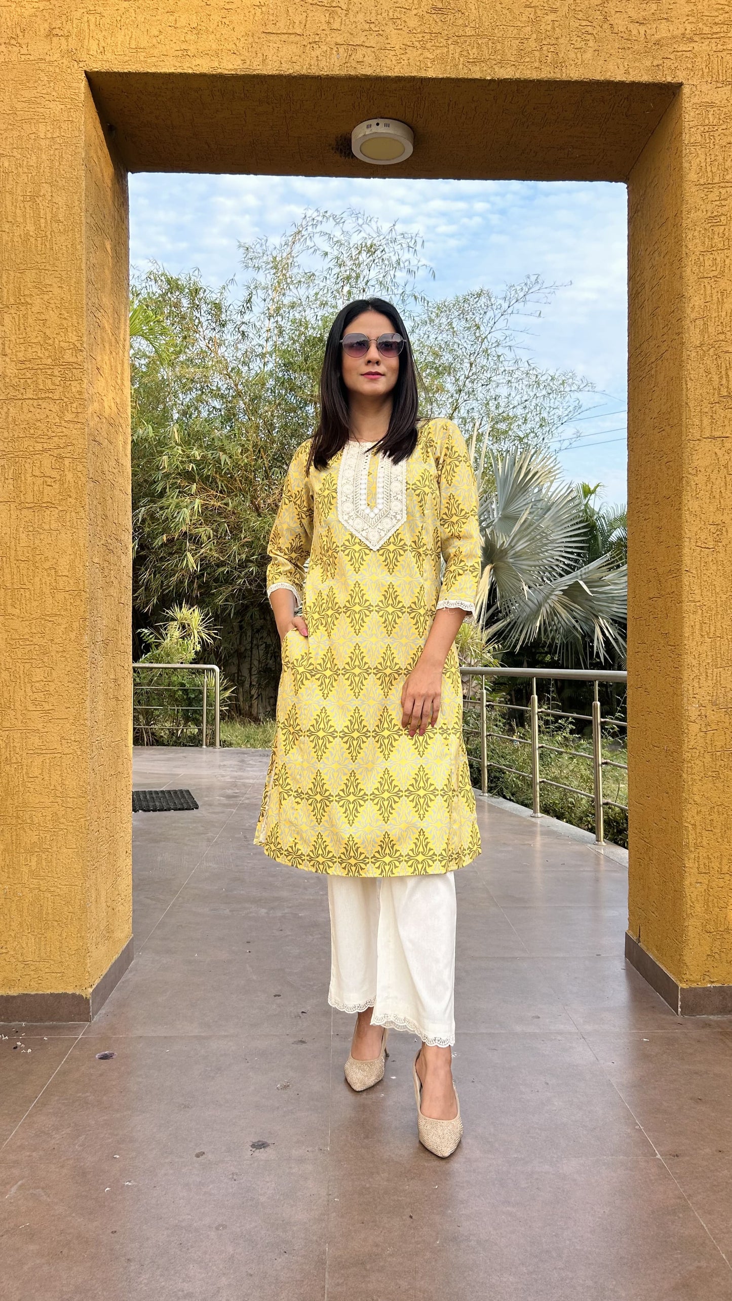 PREMIUM FLEX COTTON KURTI-PALAZZO SET