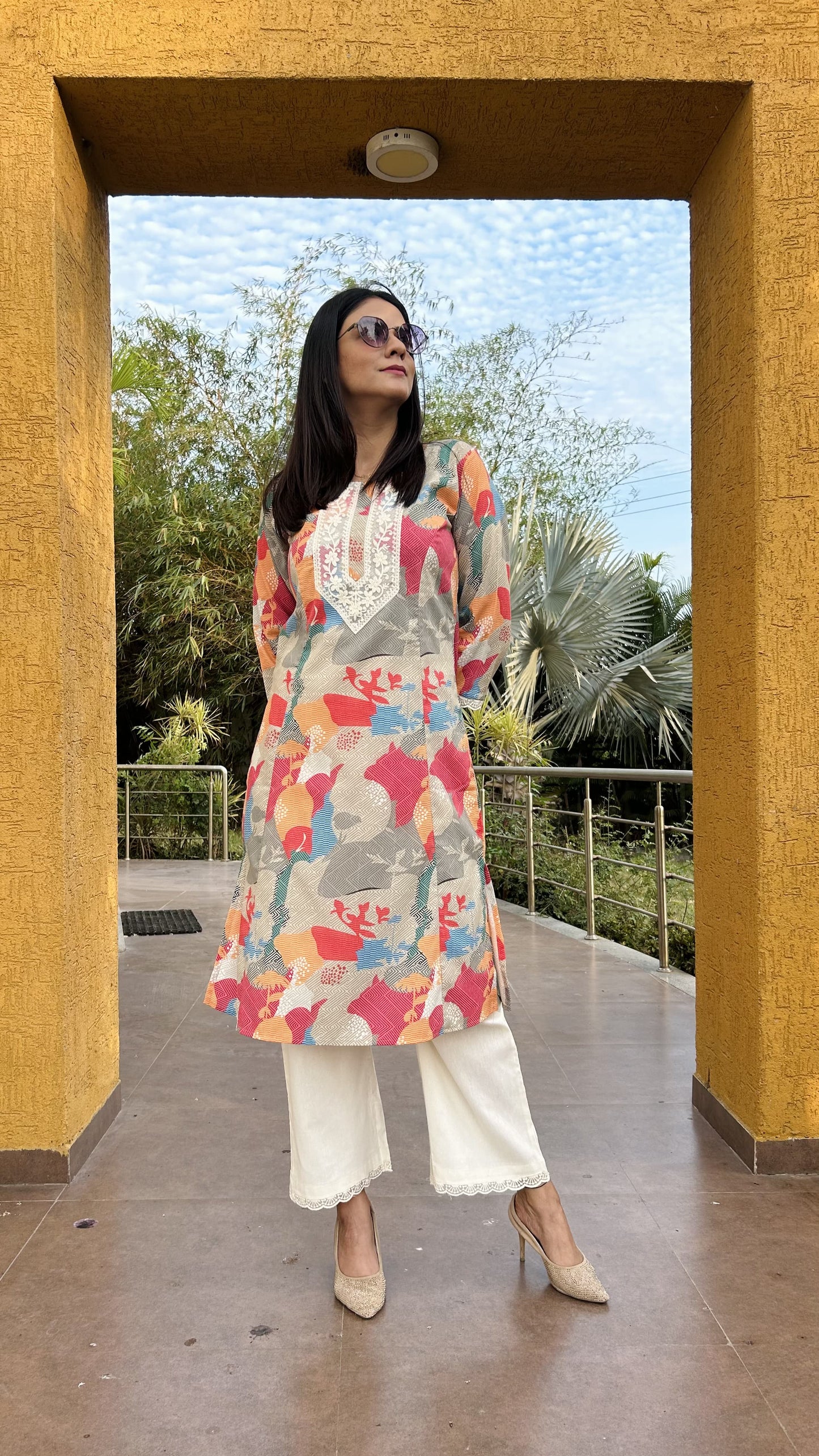 PREMIUM FLEX COTTON KURTI-PALAZZO SET