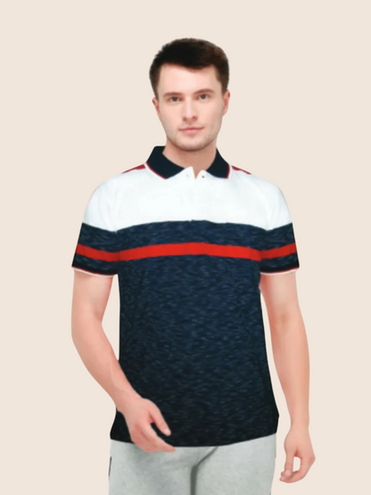 Stripe polo t-shirt