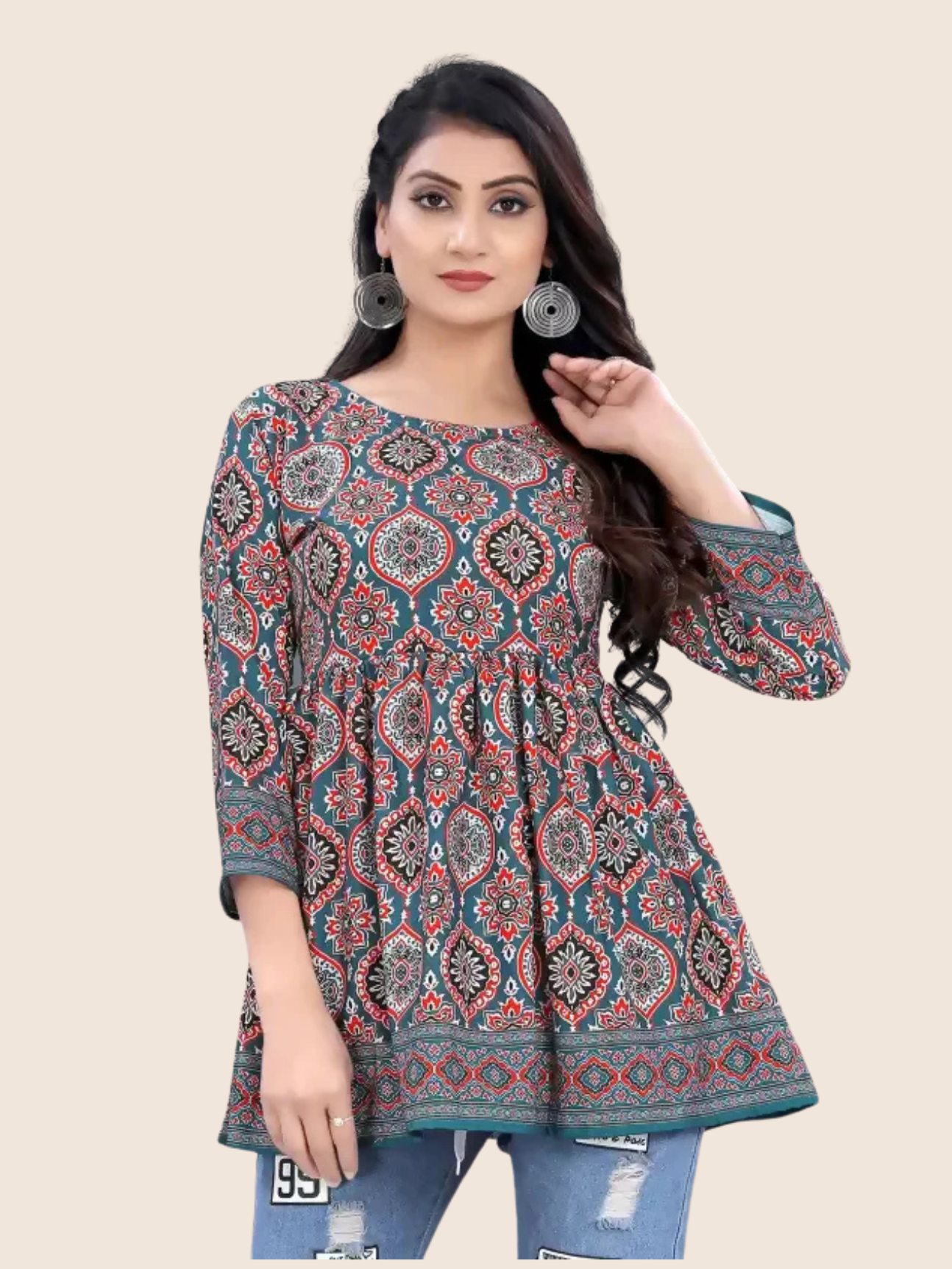 Morwal Fashions Rayon Printed Short Top/ Kurti