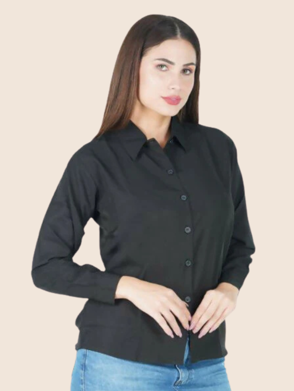 Women Black Long Sleeve Shirt