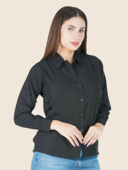 Women Black Long Sleeve Shirt