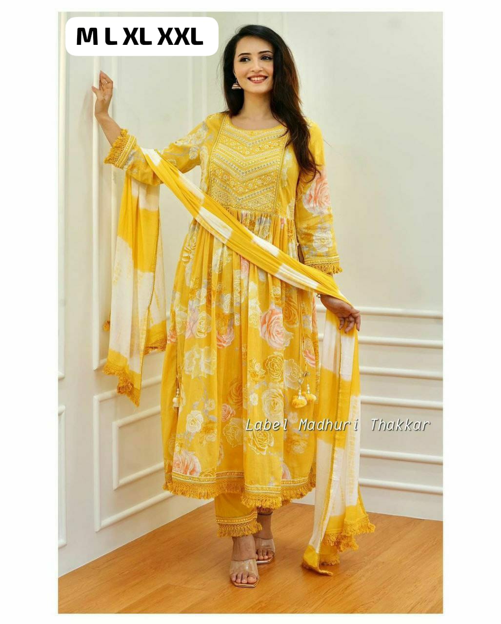 Floral Embroidered Nyra Cut Reyon Cotton Suit Sets