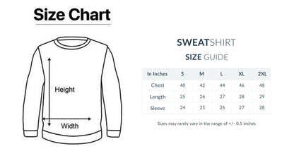 sweatshirt chart