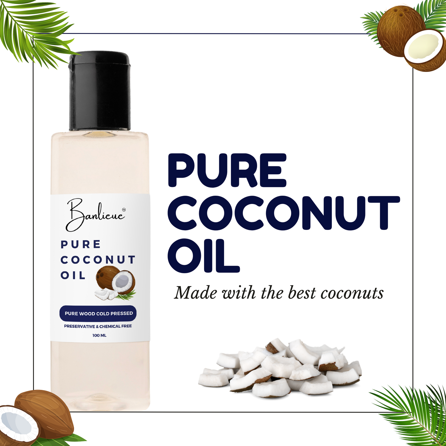 Banlieue Coconut Oil 100% Pure | For Hair & Skin, Coconut Virgin Oil for Baby Massage(pack of 2)