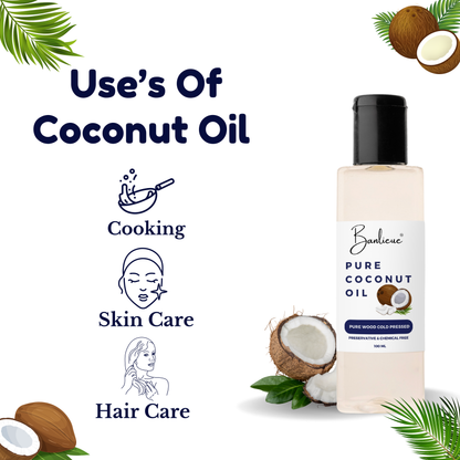 Banlieue Coconut Oil 100% Pure | For Hair & Skin, Coconut Virgin Oil for Baby Massage(pack of 2)