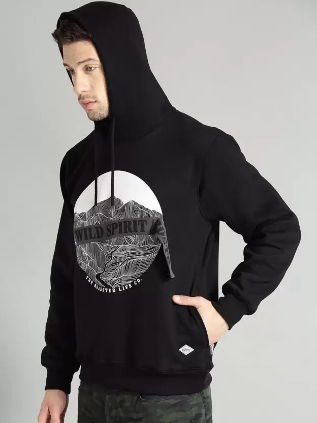 Full Sleeve Printed Hooded Sweatshirt