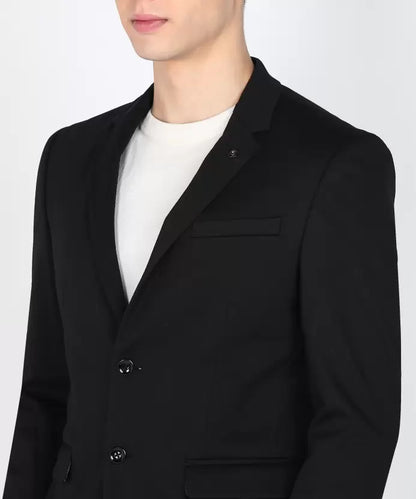 Men Self Design Single Breasted Casual Blazer